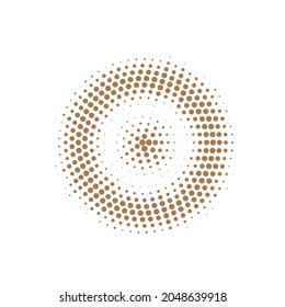 Brown Halftone Gradation. Vector Gradation. Abstract Shape. Texture Retro. Dot Backdrop. Circle Retro. Gradient Modern. Round Art. Effect Logo.