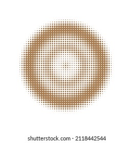 Brown Halftone Logo. Vector Grunge. Abstract Shape. Texture Set. Dot Element. Circle Background. Gradient Shape. Round Set. Effect Retro.