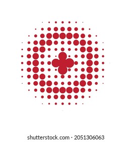 Retro de semitono marrón. Vector Retro. Puntos abstractos. Gradación de textura. Punto moderno. Retro Círculo. Conjunto de degradados. Forma redonda. Ilustración de efectos.
