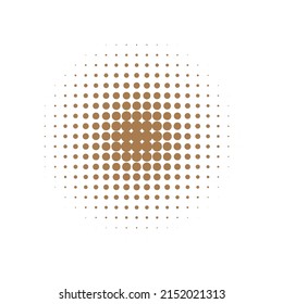 Brown Halftone Set. Vector Retro. Abstract Gradation. Texture Dots. Dot Illustration. Circle Retro. Gradient Element. Round Background. Effect Shape.