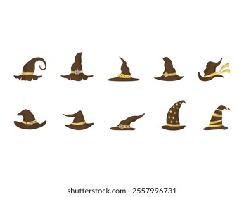 Brown Halloween Hat Element Set
