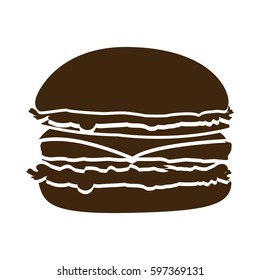 brown hamburger fast food icon, vector illustraction design