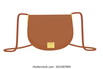 Brown hand bag. vector illustration