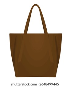 Brown hand bag. vector illustration	