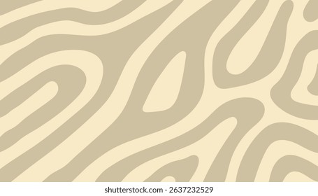 Brown Hand Drawn Wave Texture Background Design. Vector Illustration.