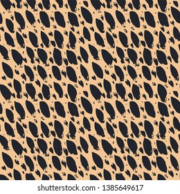 Brown hand painted wild cat animal print seamless vector pattern. Great for home decor, fashion, accessories, paper goods and backdrops.