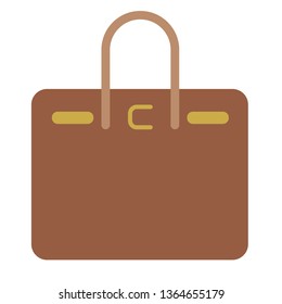 Brown handbag flat illustration