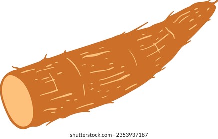 Brown Handdrawn Organic Cassava Element