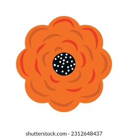 ilustración del vector de flor rosa dibujado a mano marrón