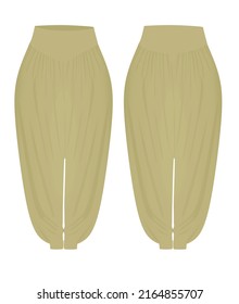 Pantalones de harem marrón. ilustración vectorial