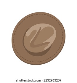 Brown hat in boho style vector illustration. Vintage outfit design element and accessory, hat isolated on white background. Fashion, Bohemian style concept