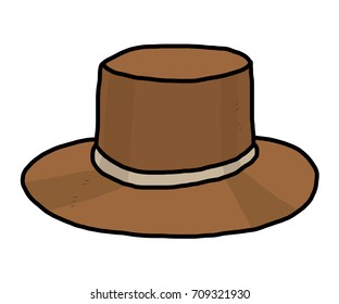 brown hat / cartoon vector and illustration, hand drawn style, isolated on white background.