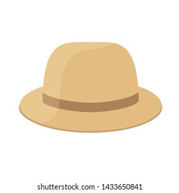 imagen prediseñada marrón aislada de fondo blanco, esa caricatura para infografías, ilustración de ese simple sombrero plano, lindo para el aprendizaje infantil en guardería, sombreros para tarjeta flash de niños preescolares