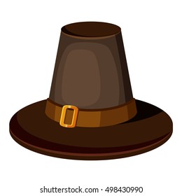 Brown hat icon. Cartoon illustration of brown hat vector icon for web