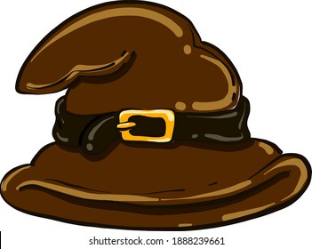 Sombrero marrón ,ilustración,vector sobre fondo blanco