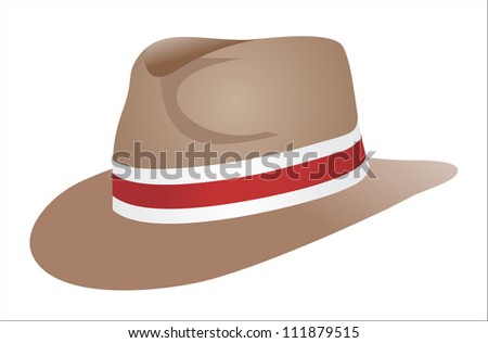 Brown hat on the white background