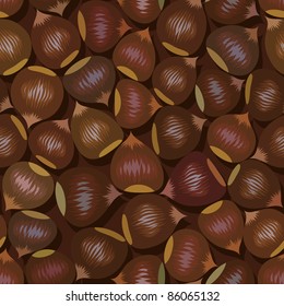 brown hazelnuts seamless background