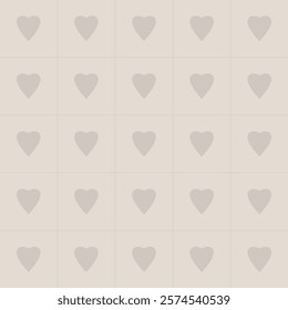 brown heart, cement tiles, cute pattern, decorative seamless background