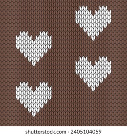 Patrón de punto de diseño marrón y cardíaco. patrón vector de punto. Patrón de gradiente sin soldadura para ropa, papel envolvente, fondo, fondo, tarjeta de regalo.