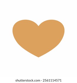 brown heart icon. heart shape isolated on white background.