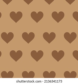brown heart patterns on brown background, vector