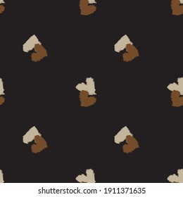 Brown Heart shaped brush stroke seamless pattern background for fashion textiles, graphics