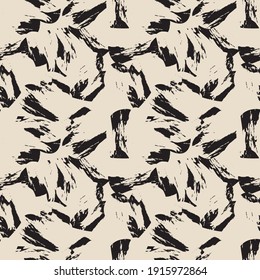 Brown Heart shaped brush stroke seamless pattern background for fashion textiles, graphics