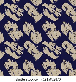 Brown Heart shaped brush stroke seamless pattern background for fashion textiles, graphics
