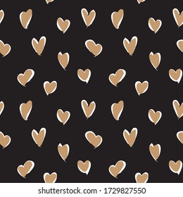 Brown Heart shaped Valentine’s Day seamless pattern background for fashion textiles, graphics