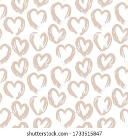Brown Heart shaped Valentine’s Day seamless pattern background for fashion textiles, graphics