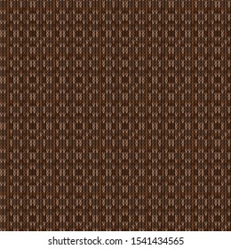 Brown Heather Marl Knit Texture Background. Blanket Stitch Seamless Pattern. Homespun Faux Woolen Fabric Structure Textile. Monochrome Yarn Melange All Over Print. Vector Eps 10 