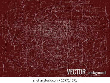 Brown heavily scratched surface, vector