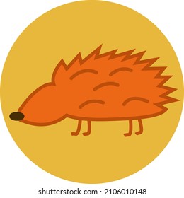 Brown hedgehog, illustration, vector on a white background.
