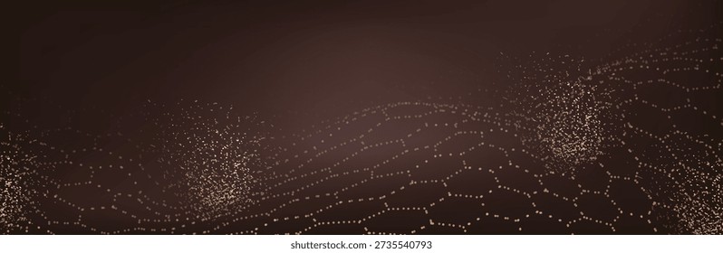 Brown hexagon net pattern background with abstract technology texture and digital light effects. Futuristic honeycomb science concept, medical or 3D network designs.
Geometric vector grid energy wave. not AI