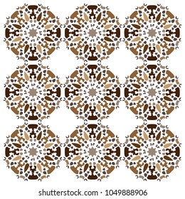 brown hibiscus flower pattern regularly