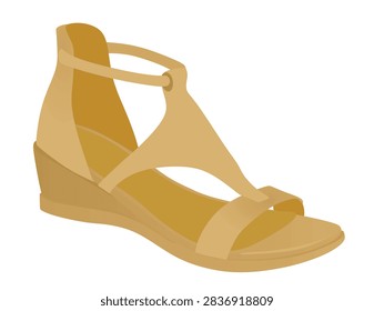 Brown high heel sandal. vector illustration