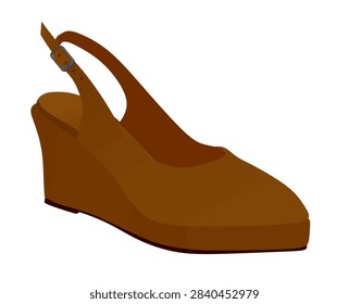 Brown high heel sandal. vector illustration