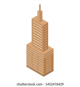 Brown high tower icon. Isometric of brown high tower vector icon for web design isolated on white background