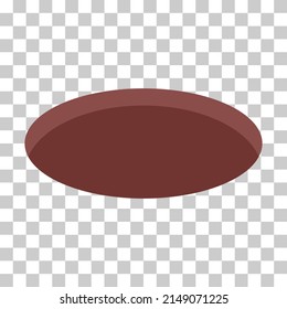 Brown hole design icon, circle web flat object, golf deep sign vector illustration .