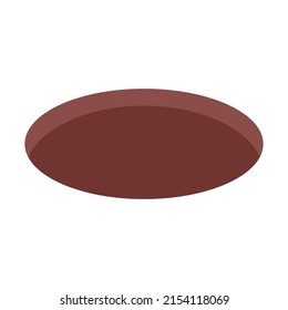Brown hole design icon, circle web flat object, golf deep sign vector illustration .