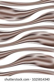 Brown Holographic Abstraction on White Background. Thick Substance in Futuristic Style. 3d Abstract Illustration. Glossy Holographic Liquid for Fashion Flyer, Brochure Design, Web Design, Cover.