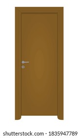 Puerta de casa marrón. ilustración vectorial