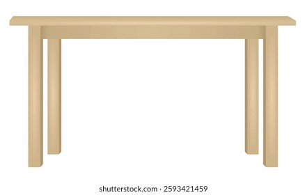 Brown home table. vector illustration