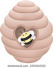The brown honeycomb is home to bees