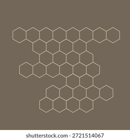 Panal marrón sobre un fondo marrón profundo. Geometría isométrica. Fondo geométrico mínimo. Cuadrícula hexagonal simple