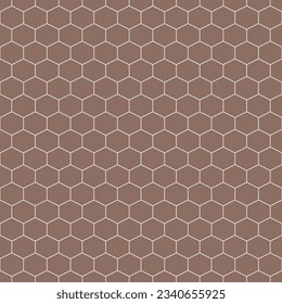 Brown honeycomb pattern. Honeycomb vector pattern. Honeycomb pattern.  Seamless geometric pattern for floor, wrapping paper, backdrop, background, gift card, decorating.