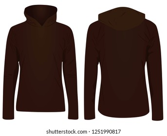 Brown hooded sweater. vector illustration