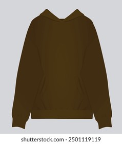 Brown hoodie front. vector illustration