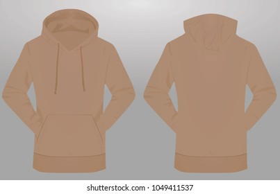 Brown hoodie. vector illustration