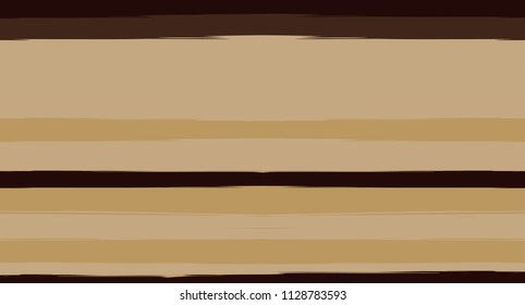 Brown Horizontal Watercolor Stripes Seamless Vector Autumn Pattern. Ink Prints Hand Painted Graffiti Lines. Retro Vintage Modern Seamless Sailor Stripes. Hipster Grunge Texture Paintbrush Background.